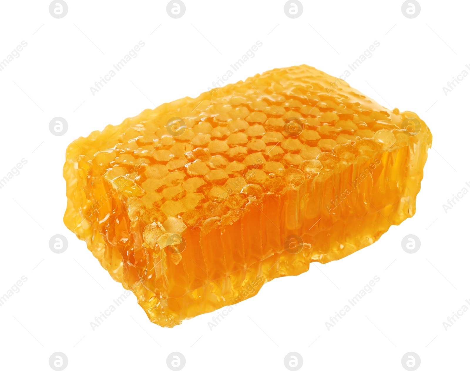 Photo of Natural honeycomb with tasty honey isolated on white