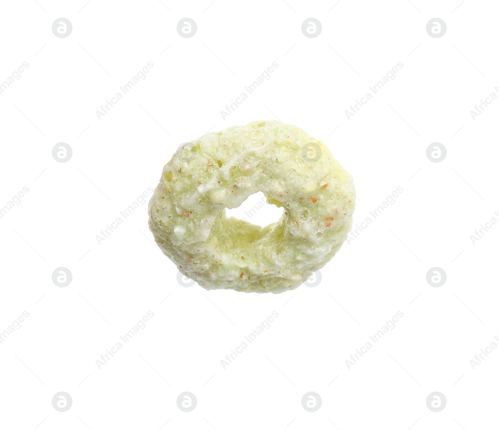 Photo of One tasty cereal ring isolated on white