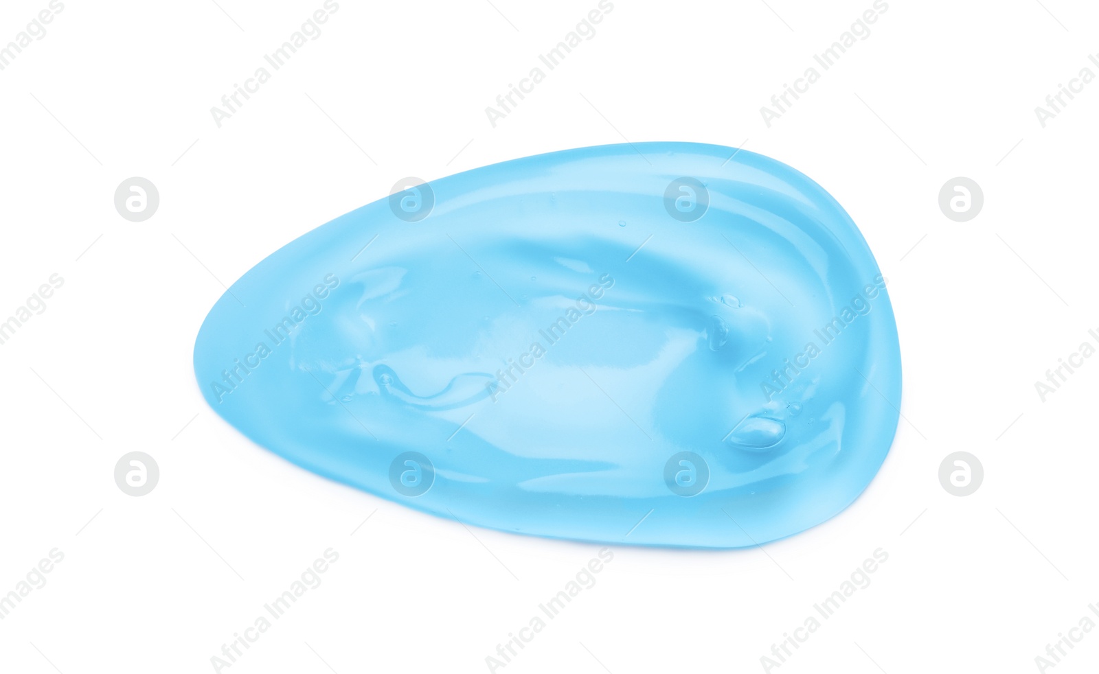 Photo of Sample of transparent cosmetic gel on white background, top view