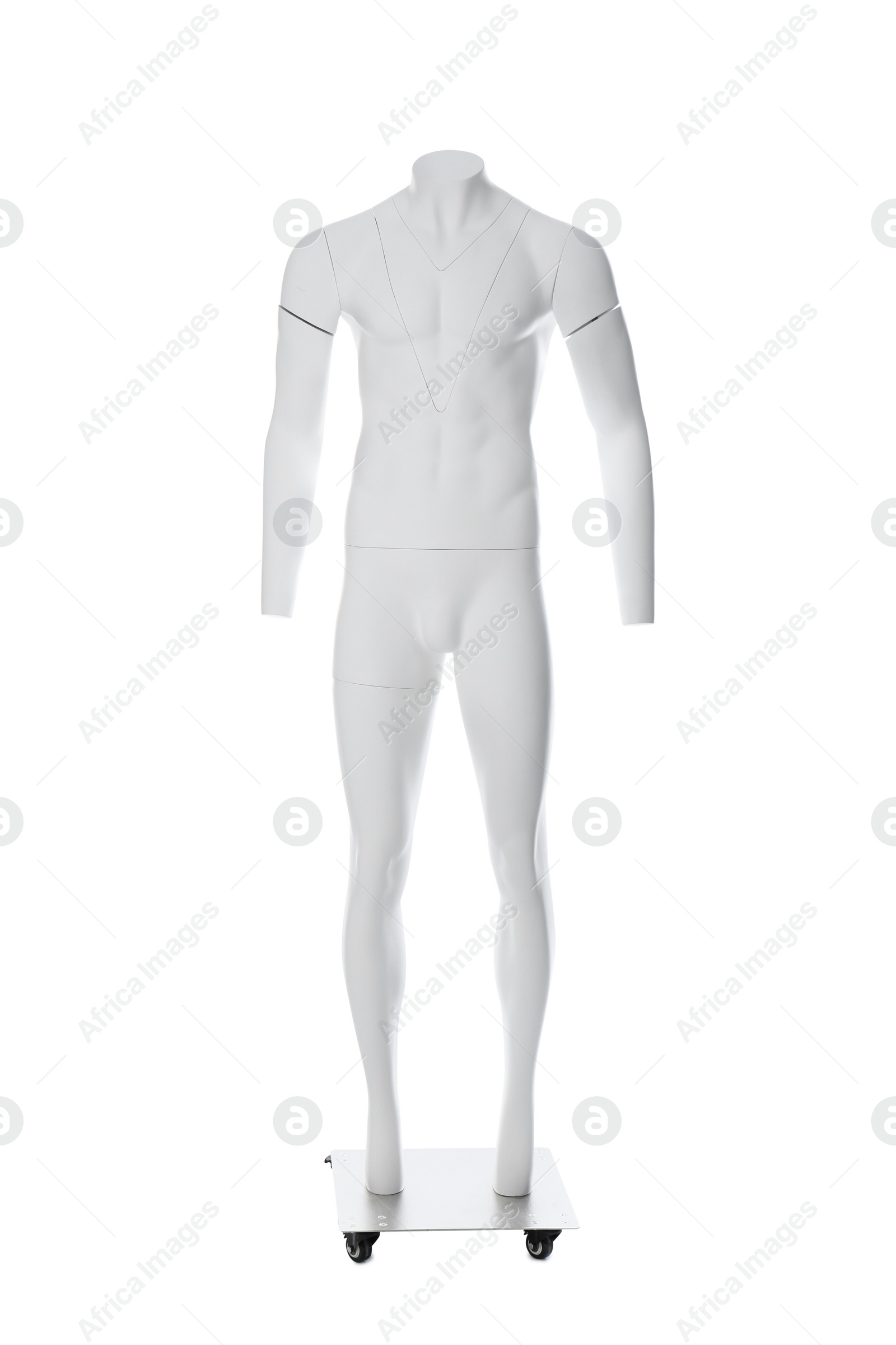 Photo of Male ghost headless mannequin with removable pieces isolated on white