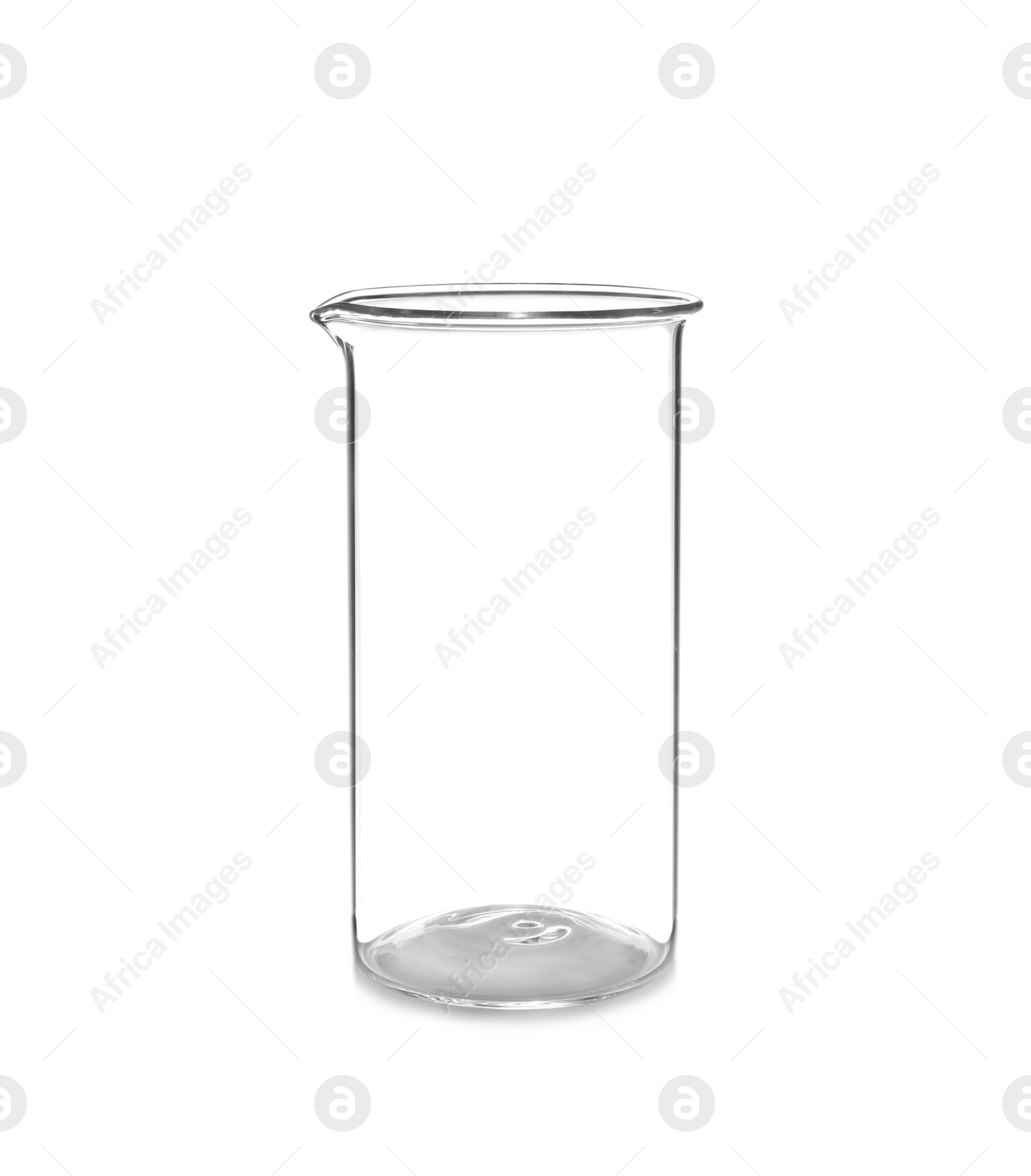 Photo of Empty beaker isolated on white. Laboratory glassware