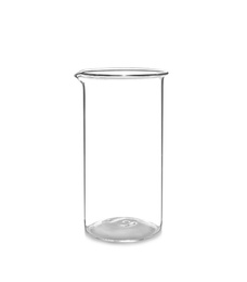 Empty beaker isolated on white. Laboratory glassware