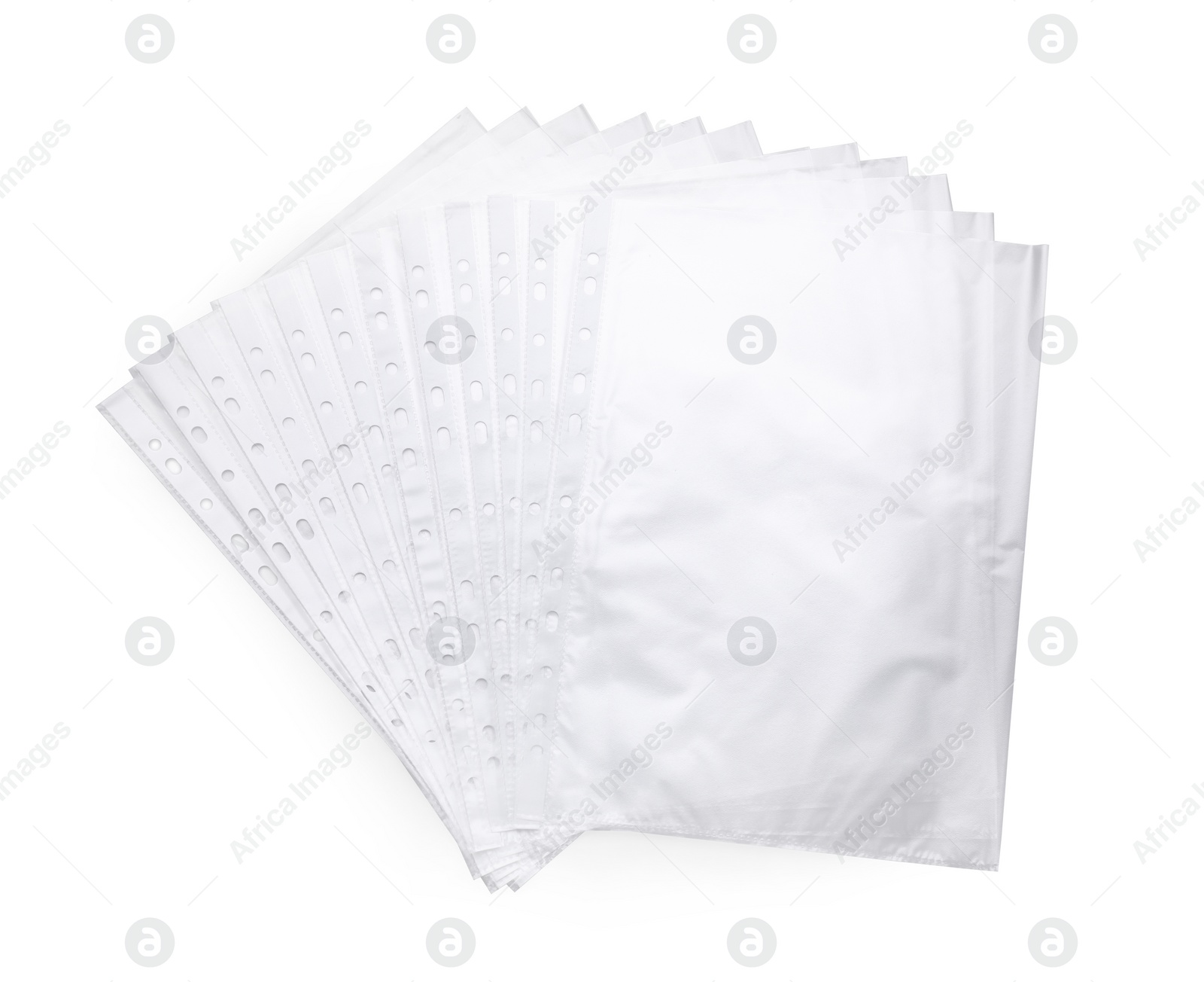 Photo of Punched pockets isolated on white, top view