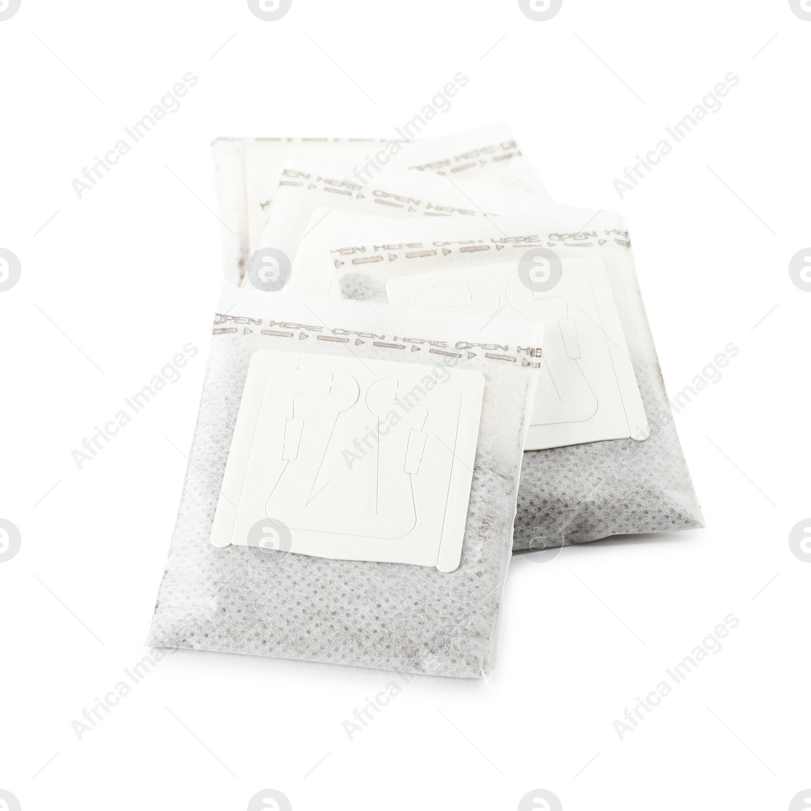 Photo of Drip coffee paper bags isolated on white