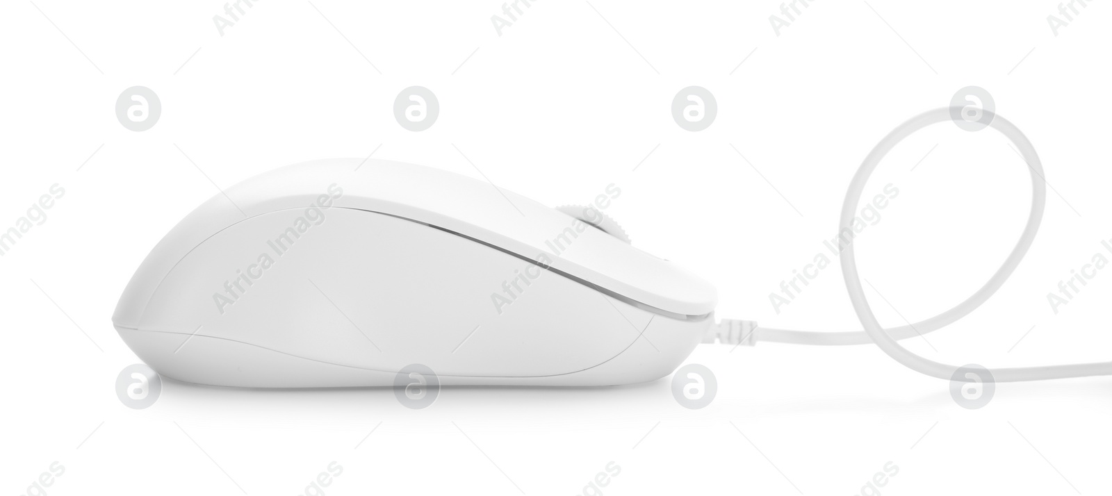 Photo of Modern wired computer mouse isolated on white