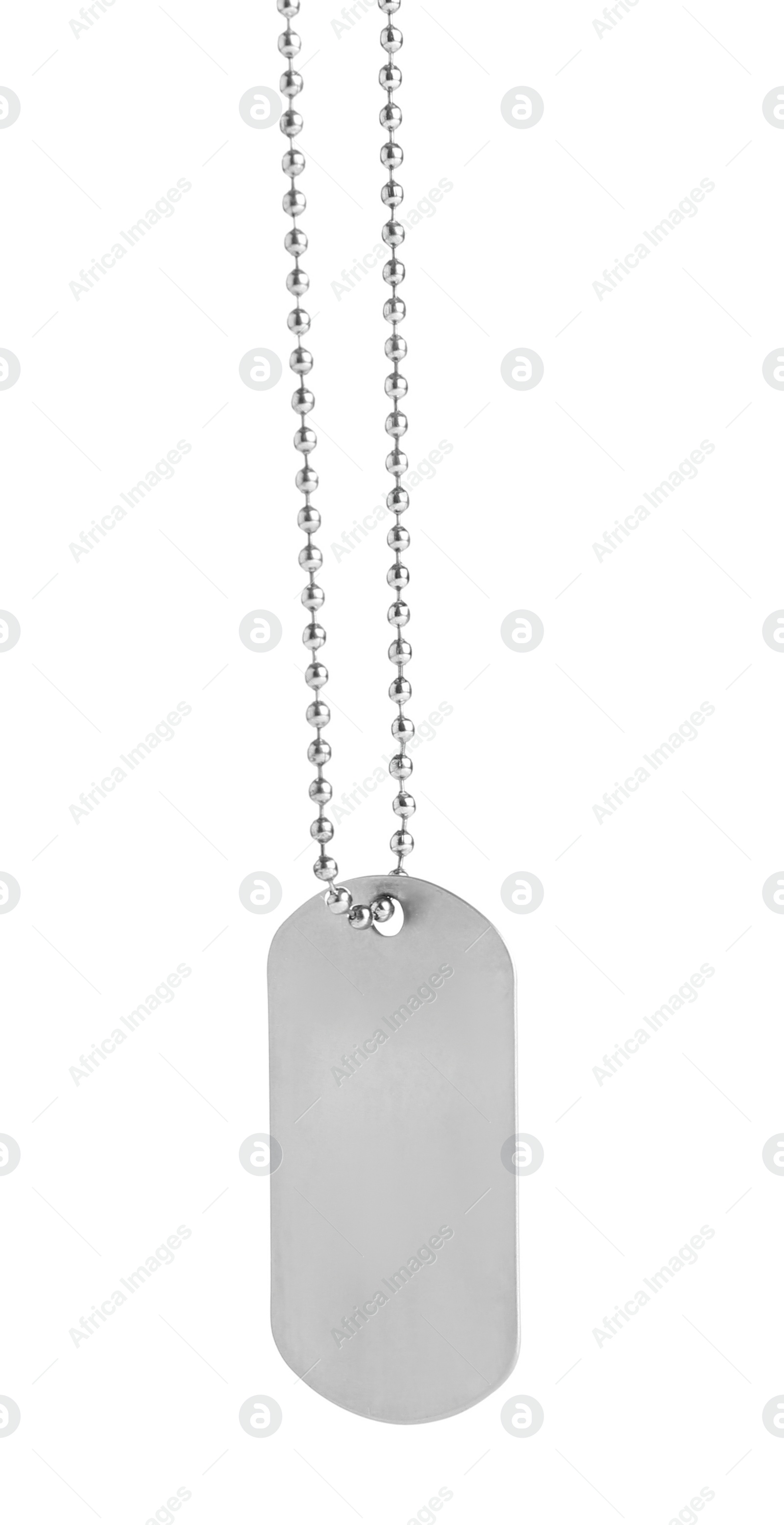 Photo of Blank military ID tag isolated on white