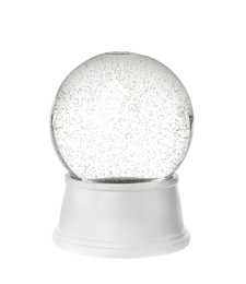 Photo of Beautiful empty snow globe isolated on white