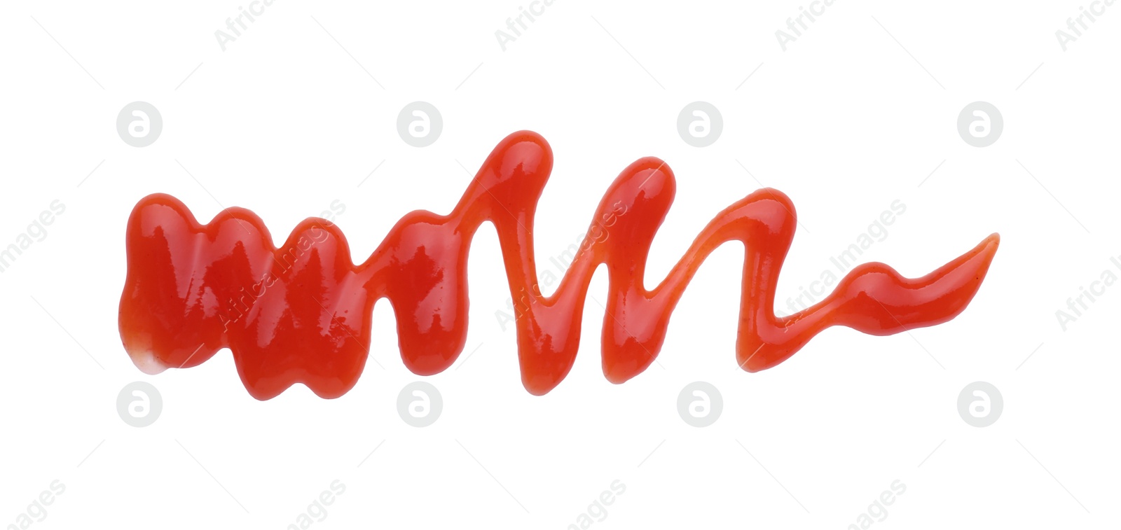 Tasty ketchup smear isolated on white, top view Photo of Tasty ketchup smear isolated on white, top view