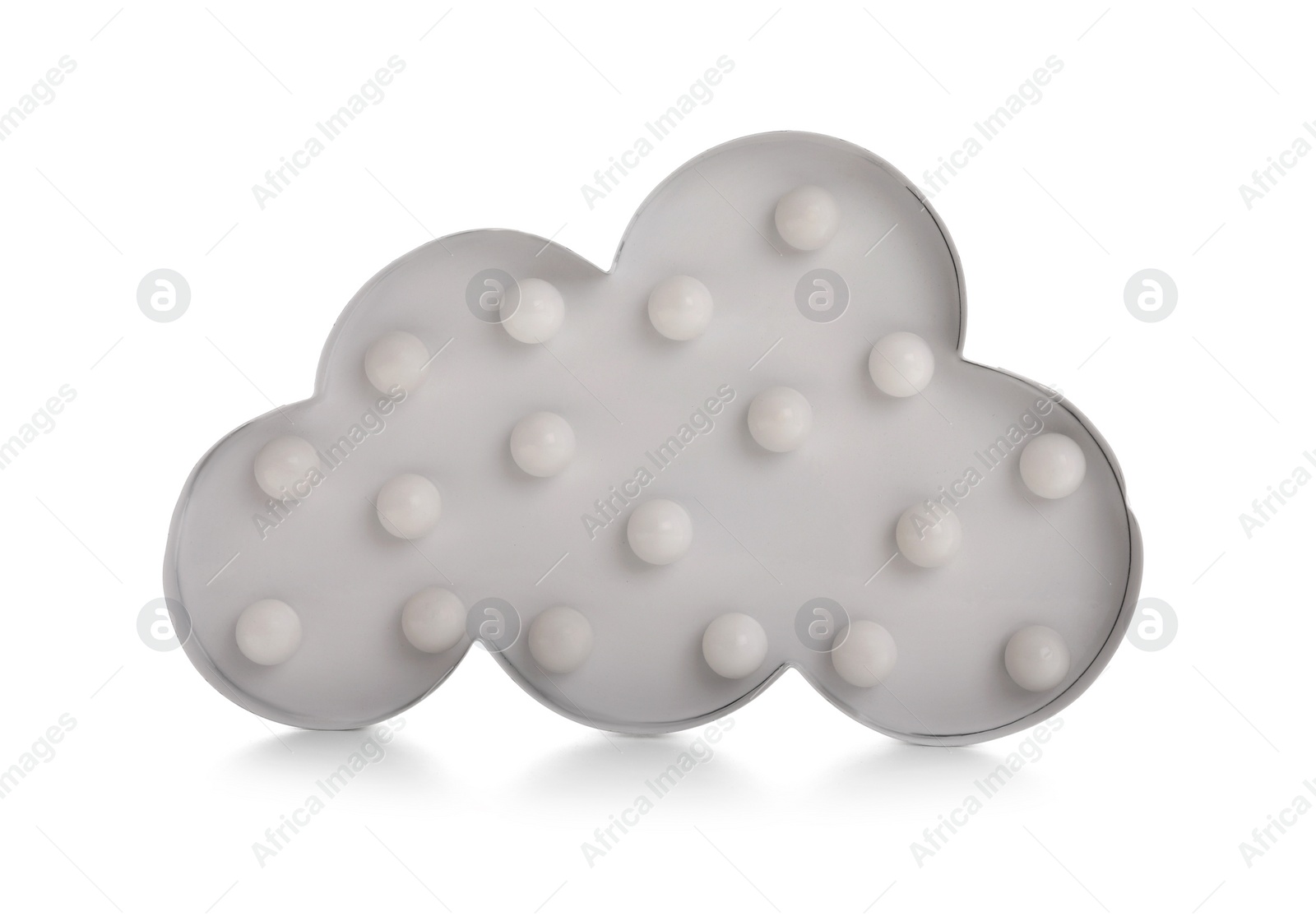 Photo of Stylish cloud shaped night lamp isolated on white