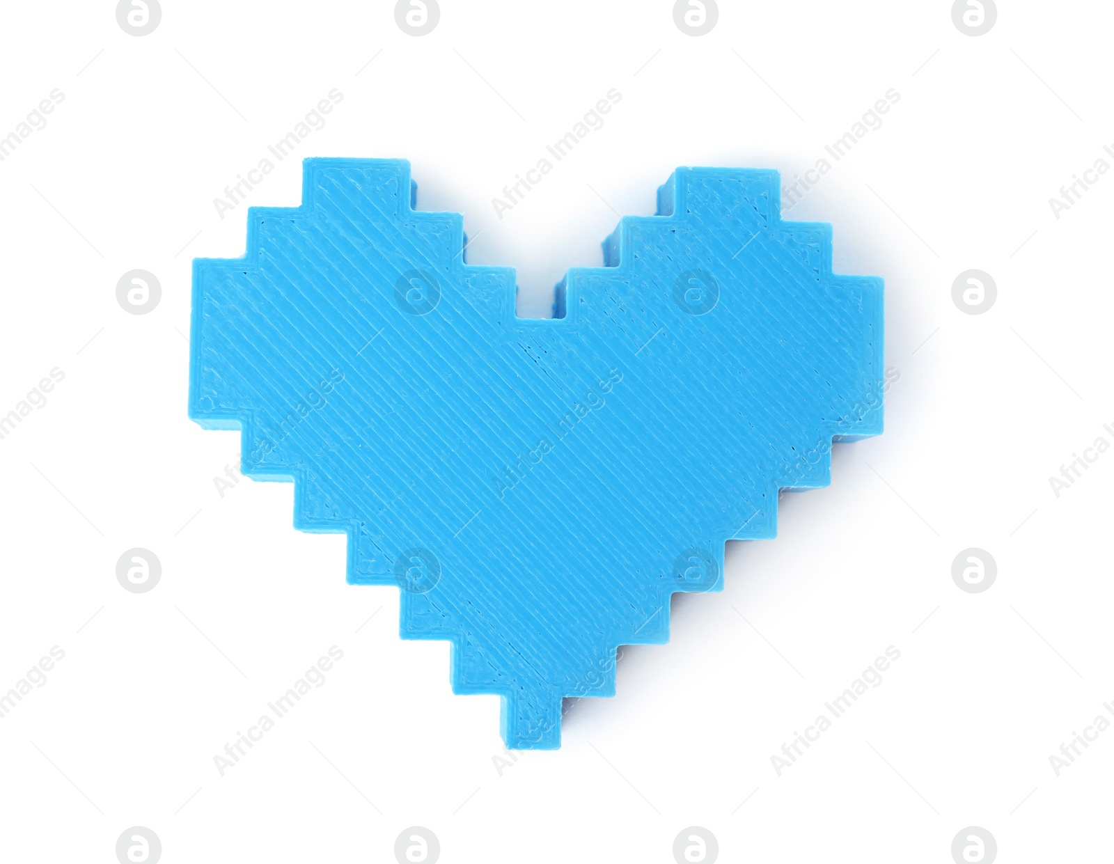 Photo of Plastic heart figure on white background, top view