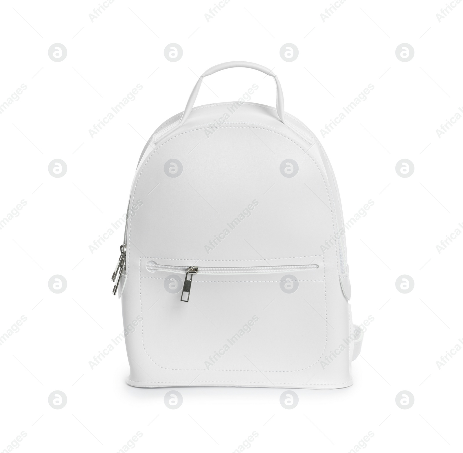 Photo of Fashionable women's backpack isolated on white. Stylish accessory