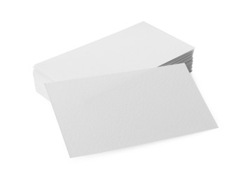 Blank business cards isolated on white. Mockup for design