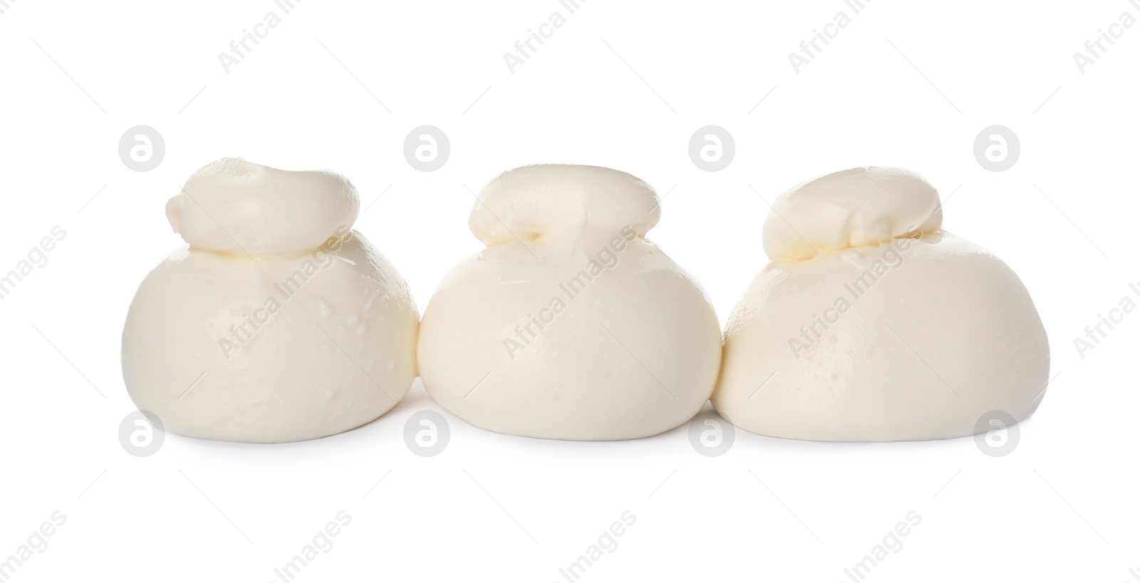 Photo of Fresh delicious burrata cheese isolated on white