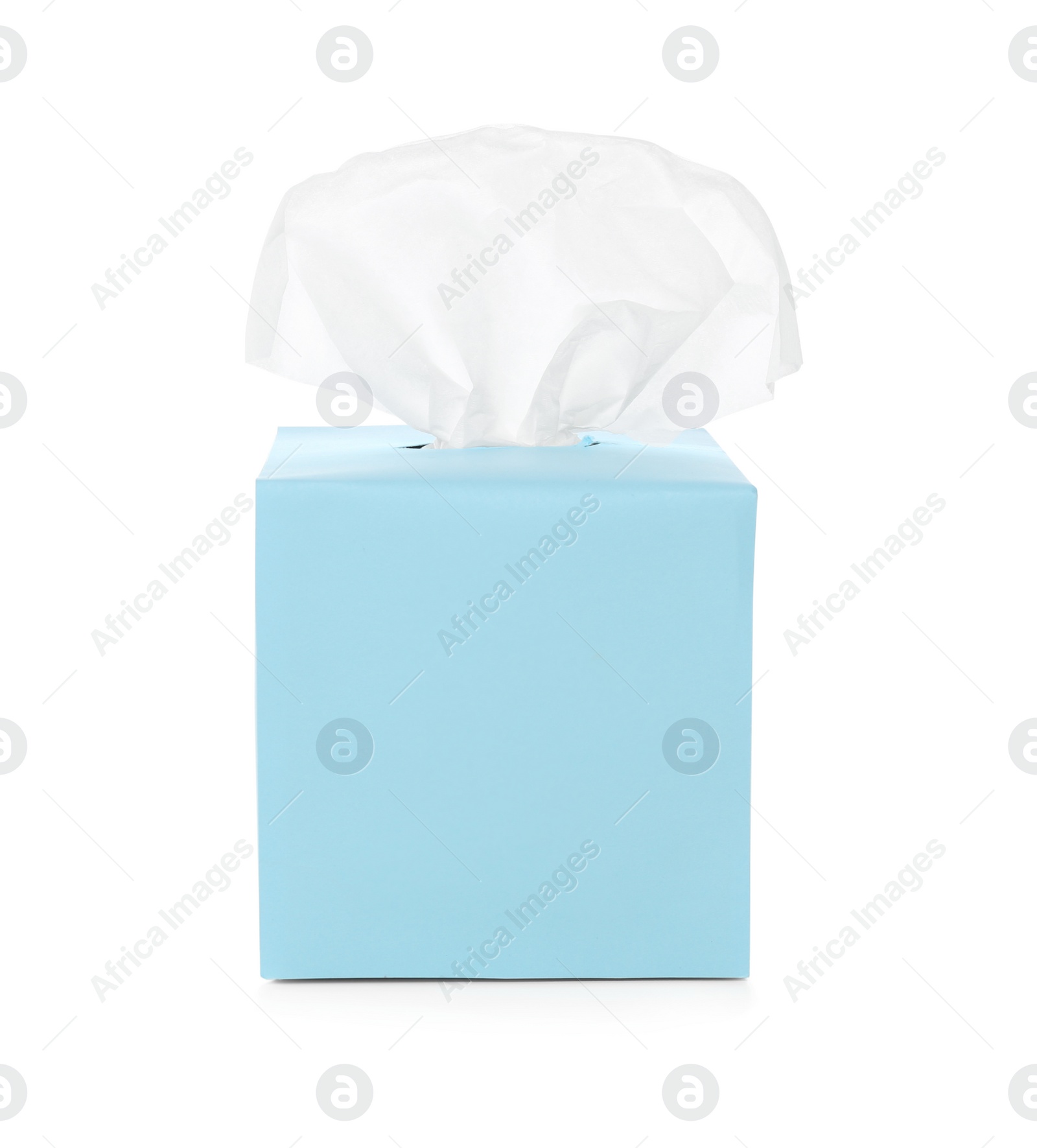 Photo of Box with paper tissues isolated on white