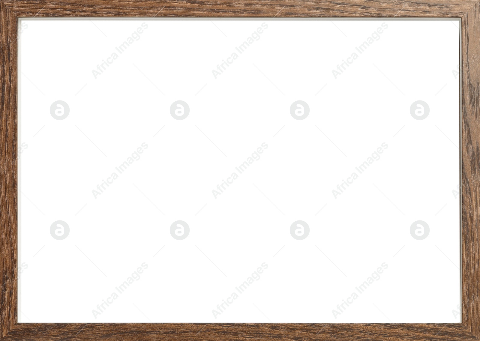 Image of Wooden frame with blank white background. Mockup for design