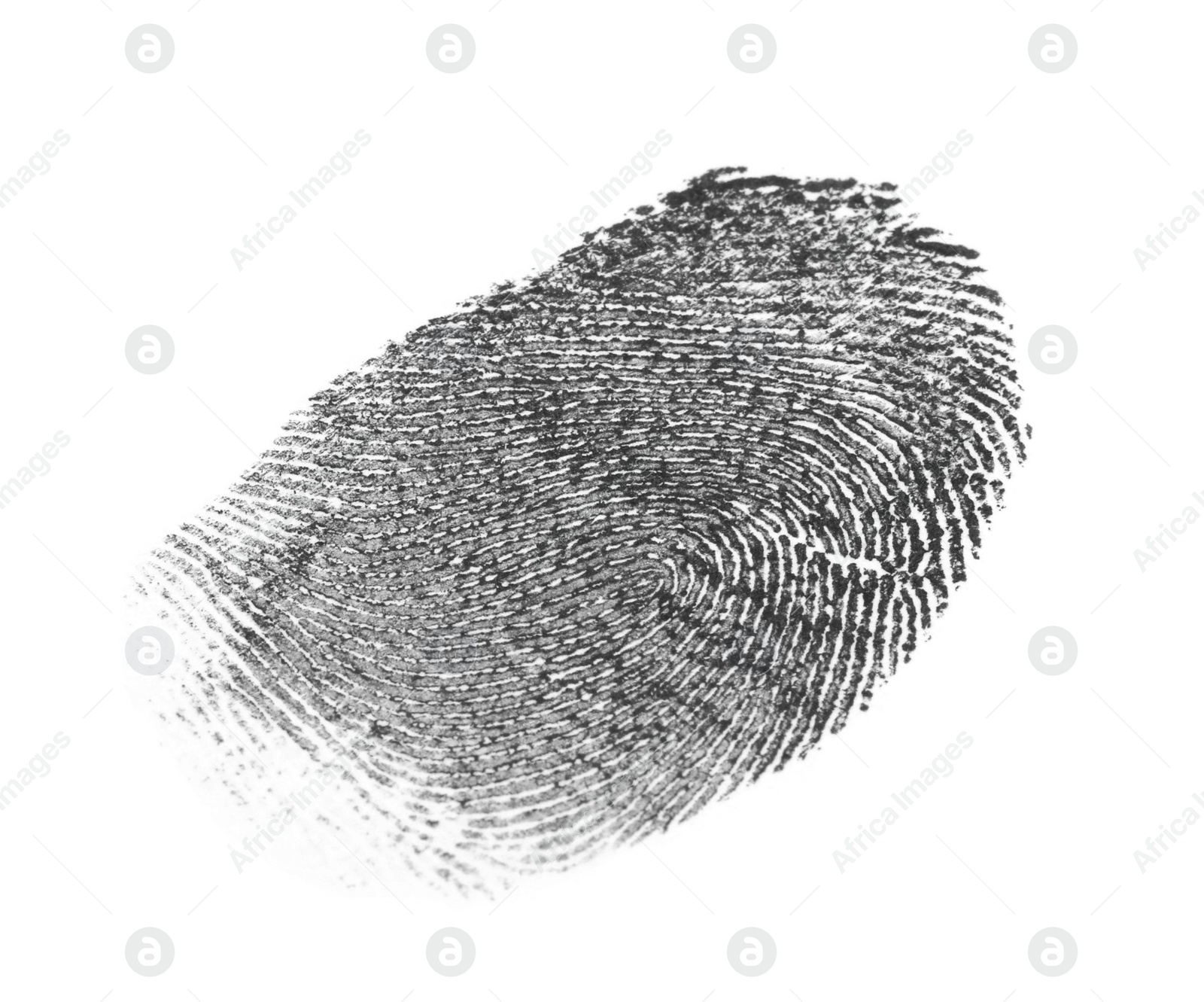 Photo of Black fingerprint made with ink on white background