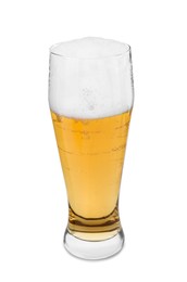 Photo of Full glass of beer isolated on white