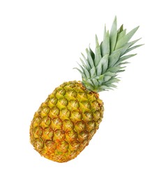 Photo of One whole ripe pineapple isolated on white