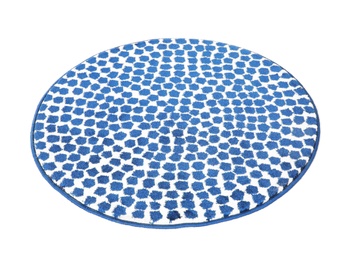 Round spotted carpet on white background