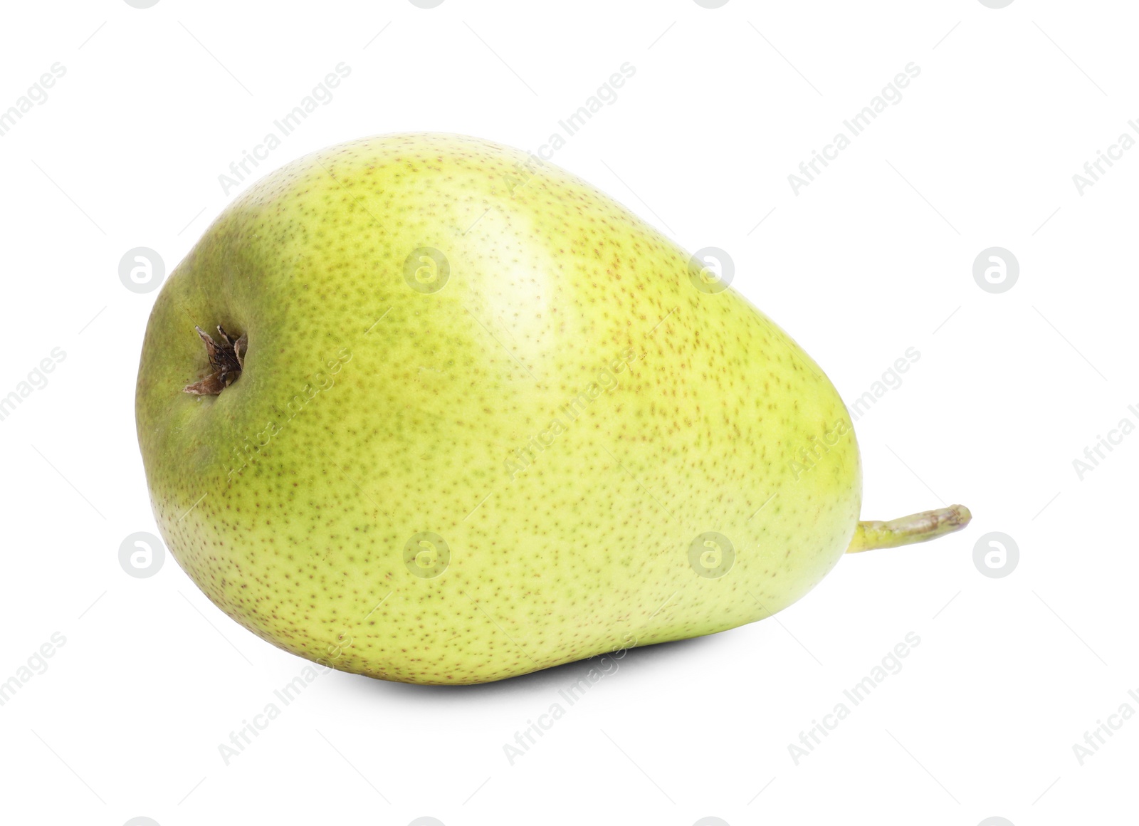 Photo of One tasty ripe pear on white background