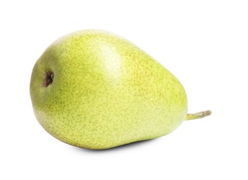 Photo of One tasty ripe pear on white background