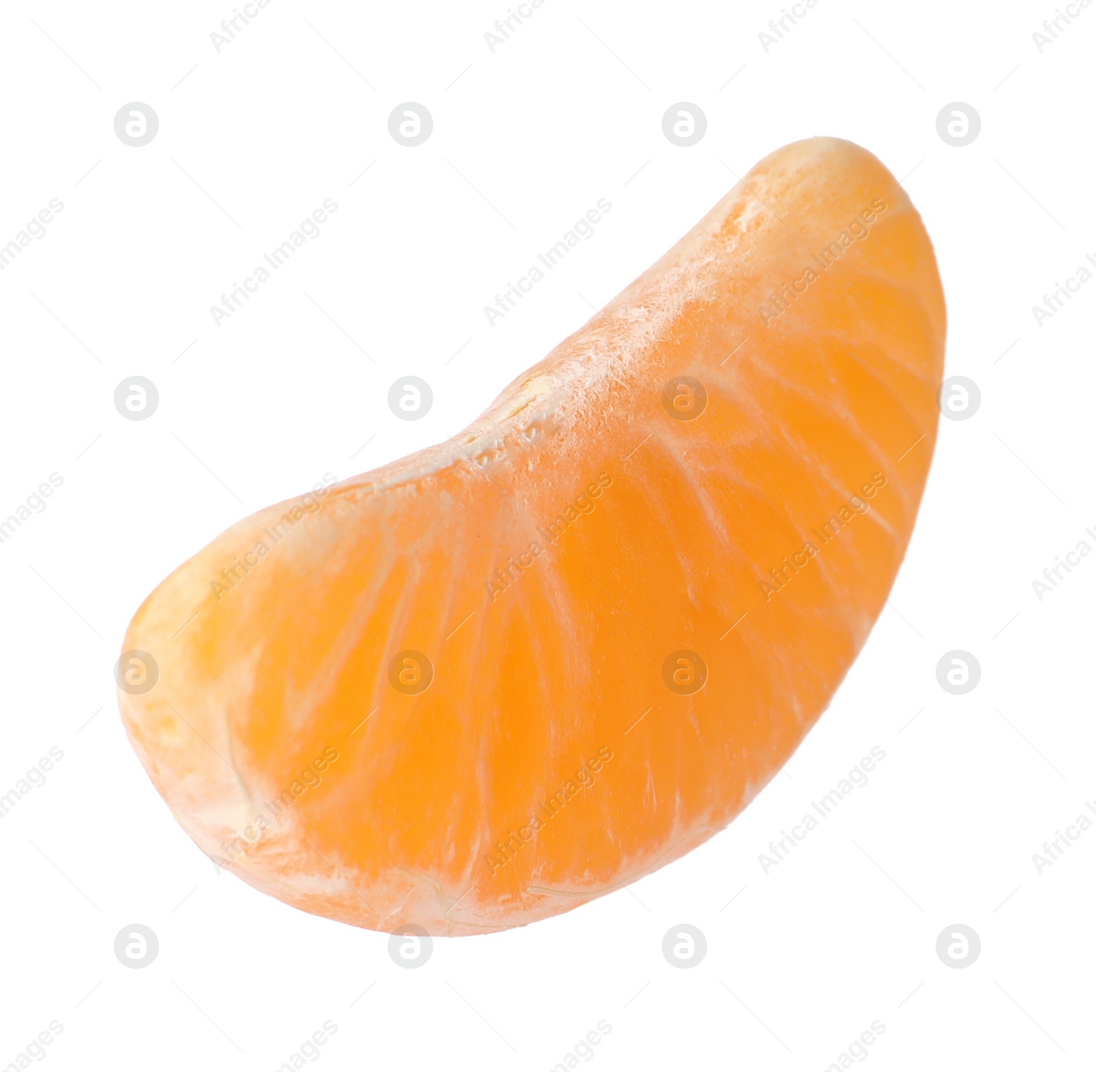 Photo of Piece of fresh ripe tangerine isolated on white