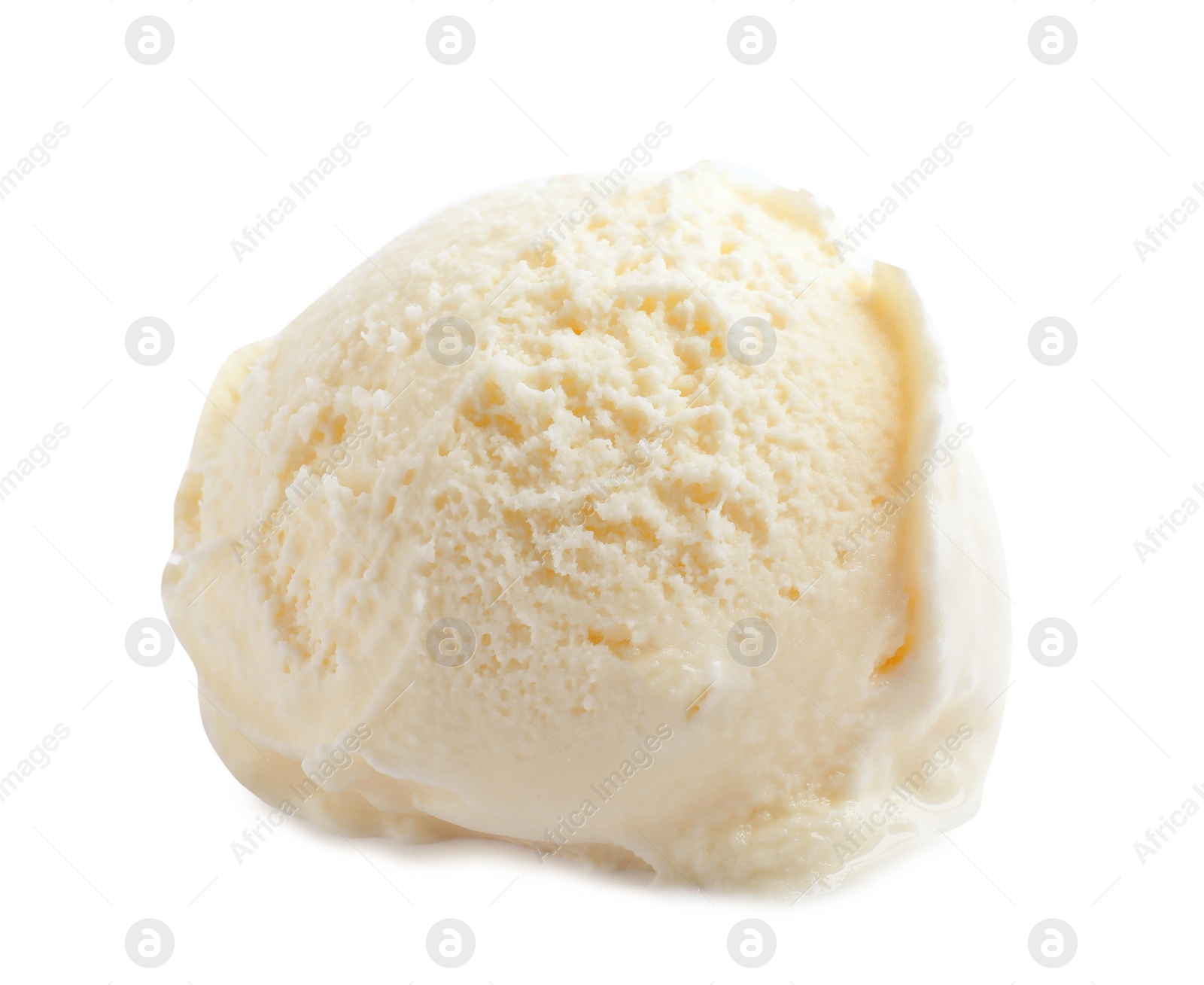 Photo of Scoop of delicious ice cream on white background