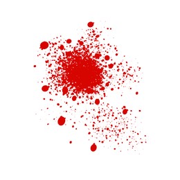 Spot drawn by red spray paint on white background