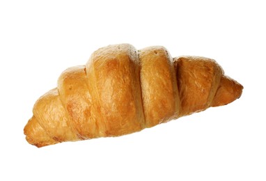 One delicious fresh croissant isolated on white