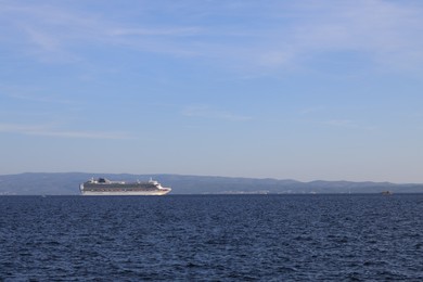 Photo of Picturesque view of calm sea with ferry