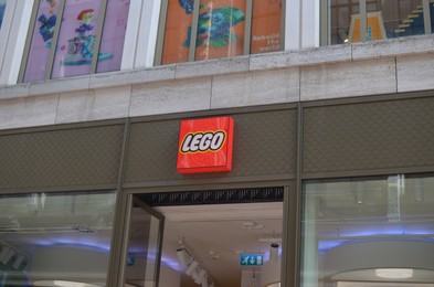 Photo of AMSTERDAM, NETHERLANDS - JULY 16, 2022: Official LEGO store on city street