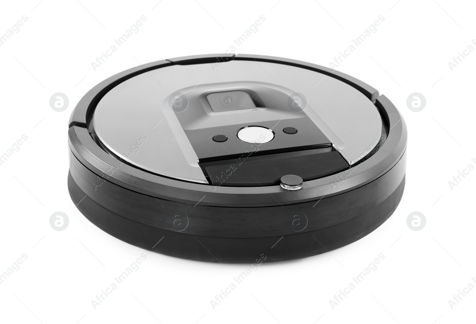 Photo of Modern robotic vacuum cleaner isolated on white