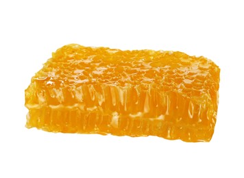 Photo of Natural honeycomb with tasty honey isolated on white