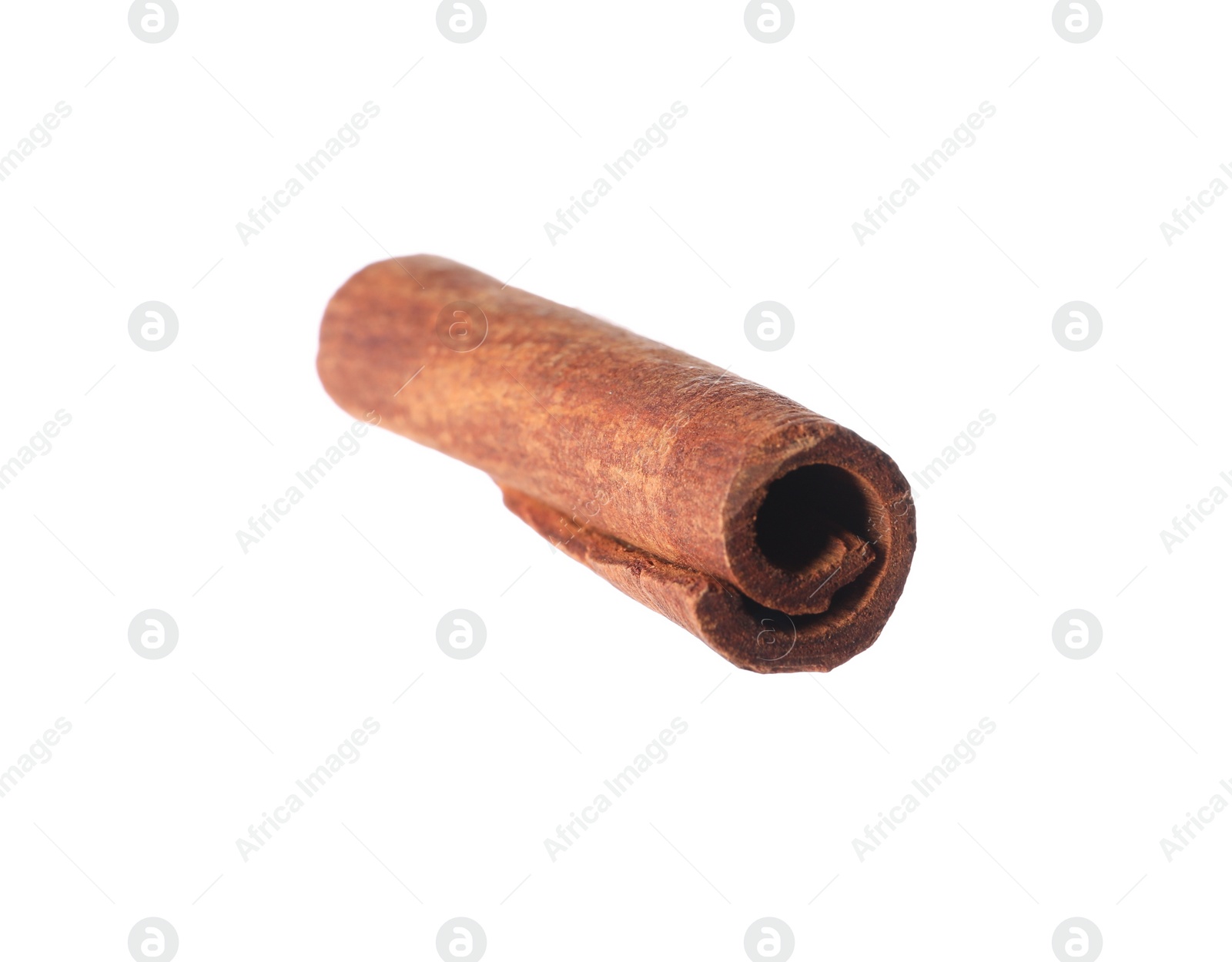 Photo of One aromatic cinnamon stick isolated on white