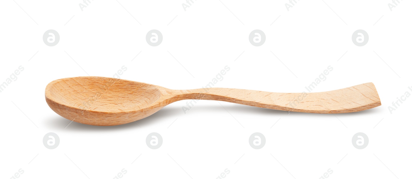 Photo of New handmade wooden spoon isolated on white