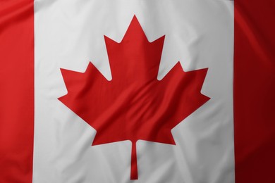 Flag of Canada as background, top view