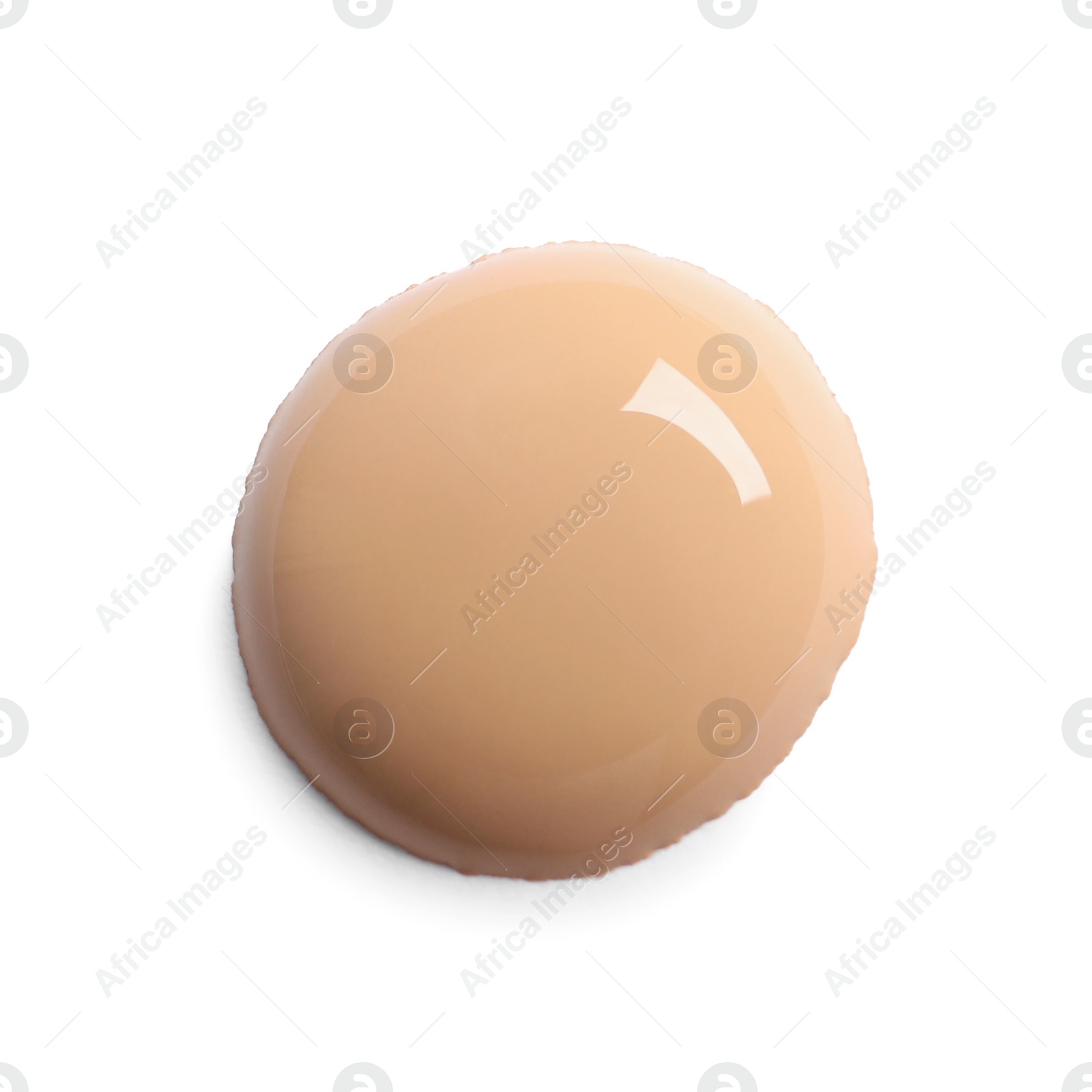 Photo of Drop of skin foundation isolated on white, top view