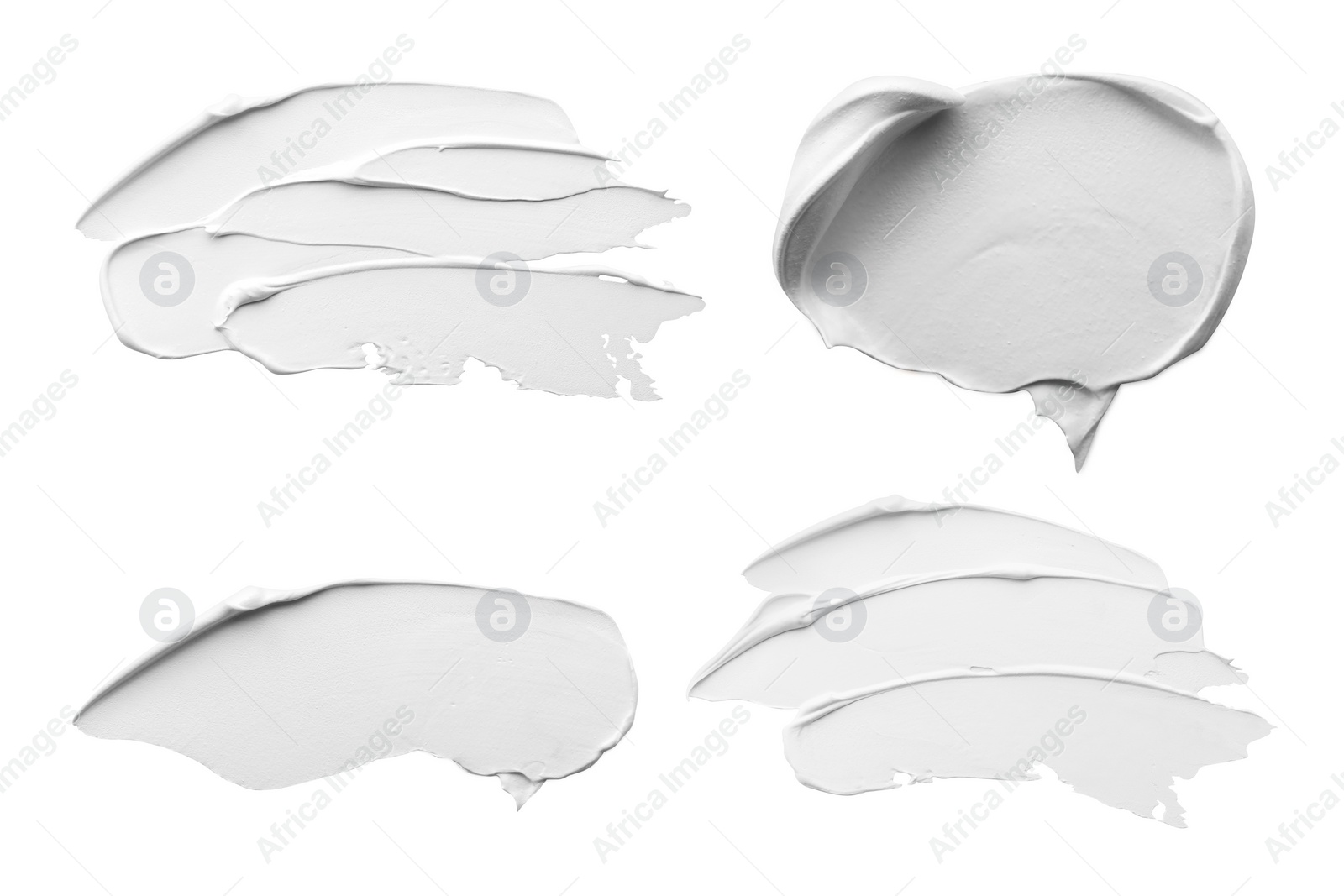 Image of Oil paint strokes isolated on white, top view