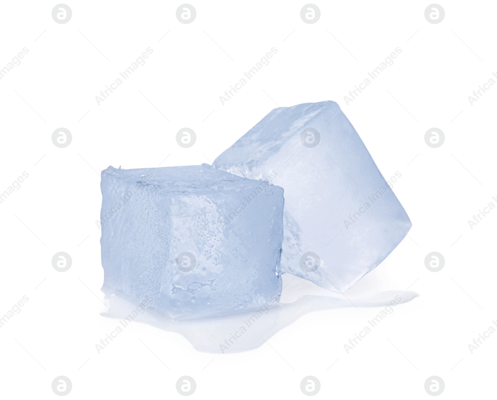 Photo of Crystal clear ice cubes isolated on white