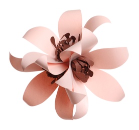 Photo of Beautiful flower made of paper isolated on white