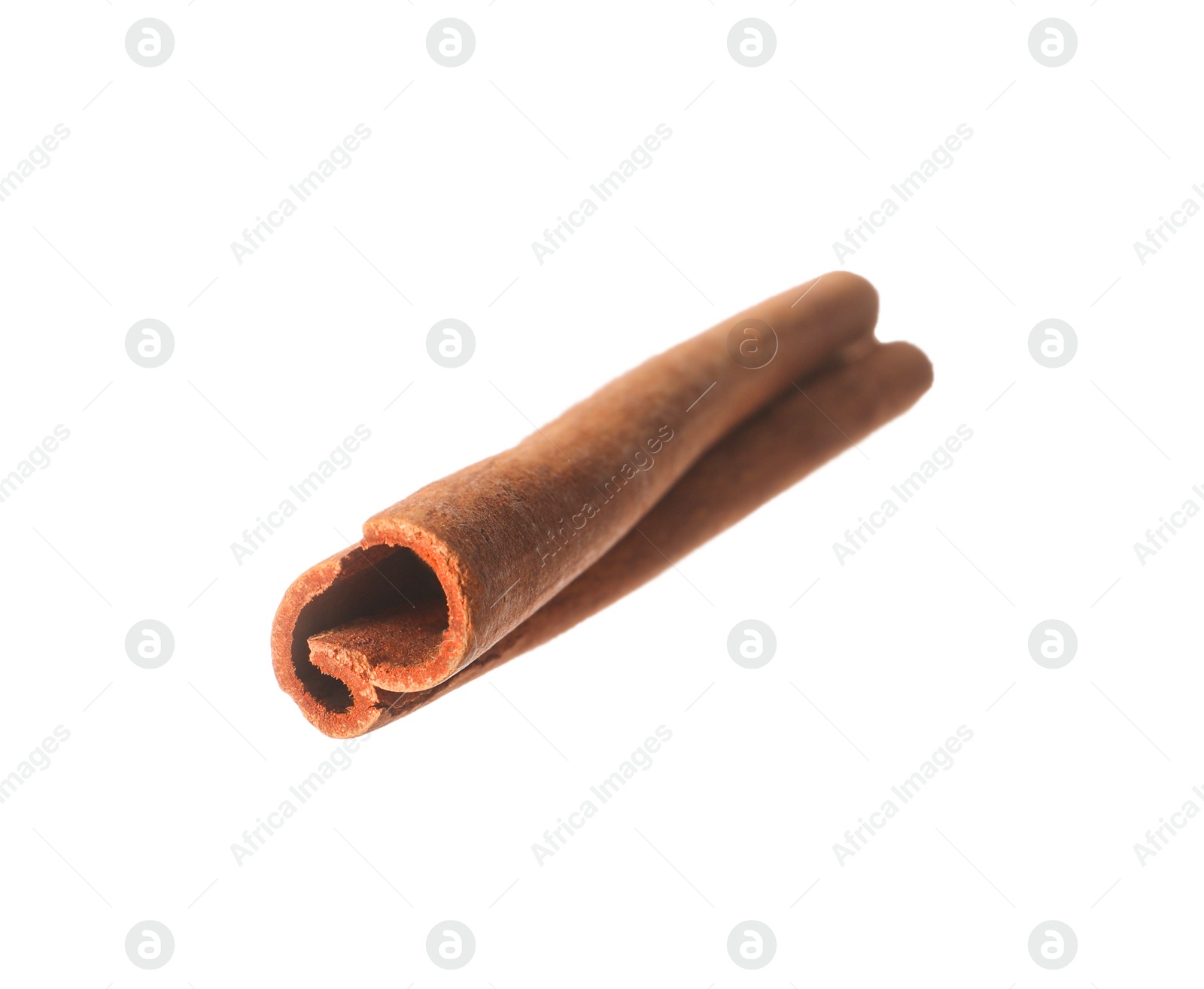 Photo of One aromatic cinnamon stick isolated on white