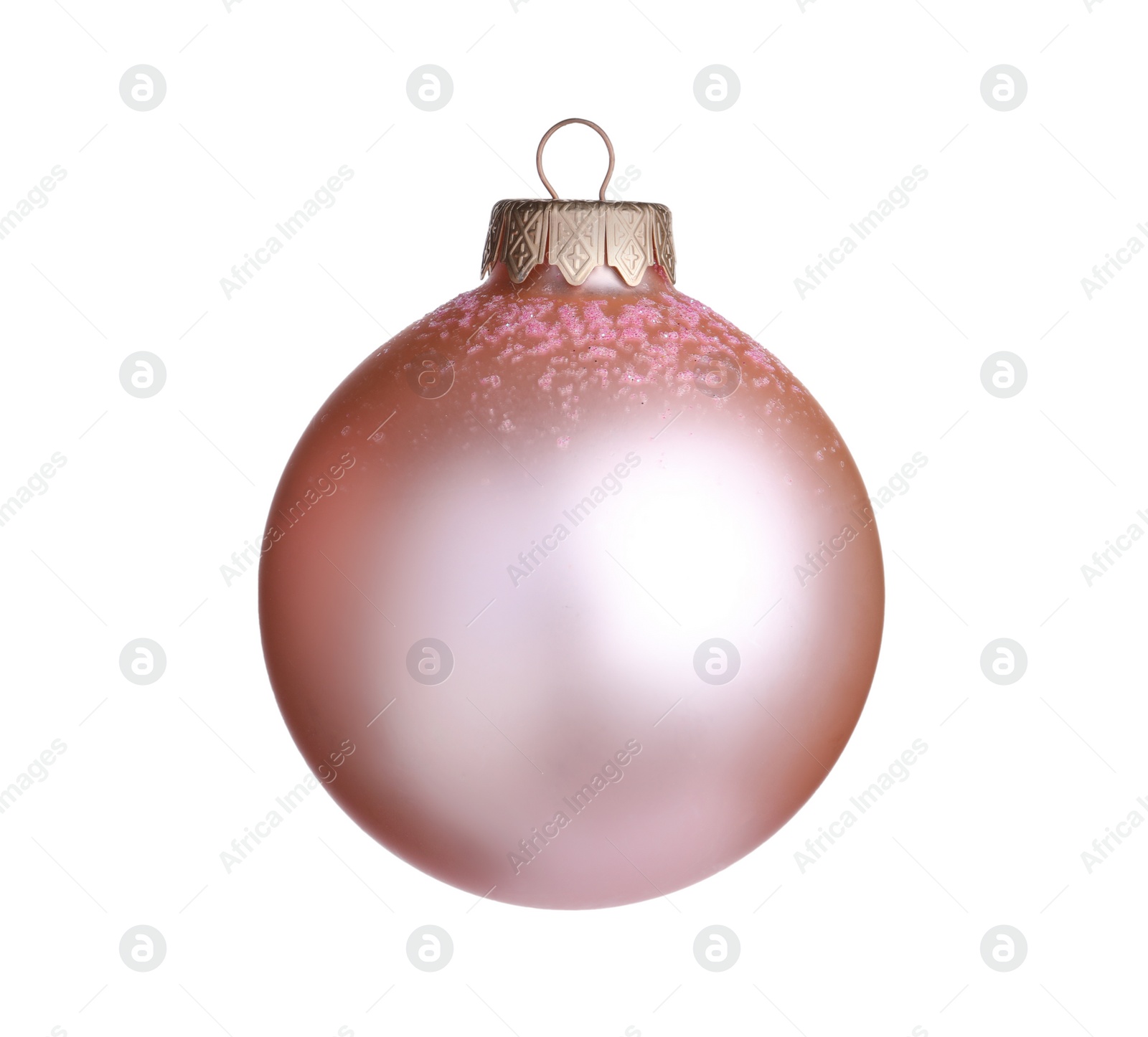 Photo of Beautiful pink Christmas ball isolated on white