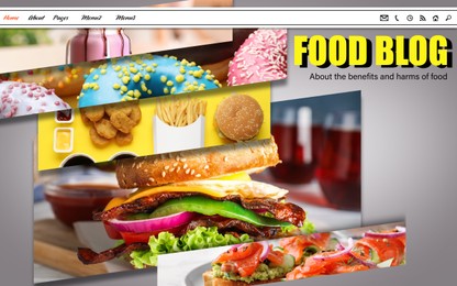 Image of Homepage design of food blog web site