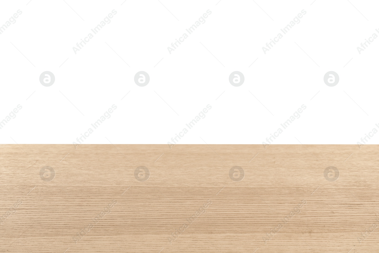 Photo of Empty wooden table on white background. Mockup for design