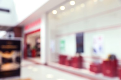 Photo of Blurred view of shopping mall interior. Bokeh effect