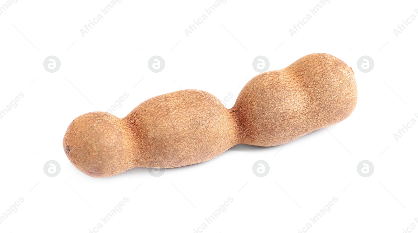 Photo of Delicious ripe tamarind on white background. Exotic fruit