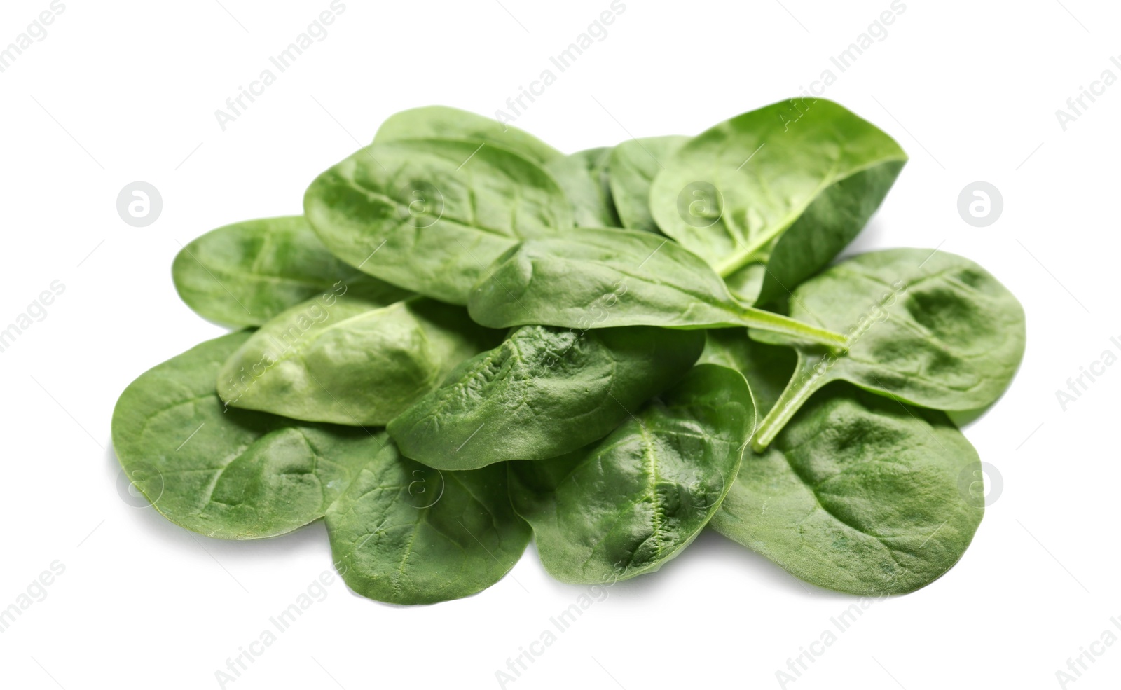 Photo of Pile of fresh spinach leaves isolated on white