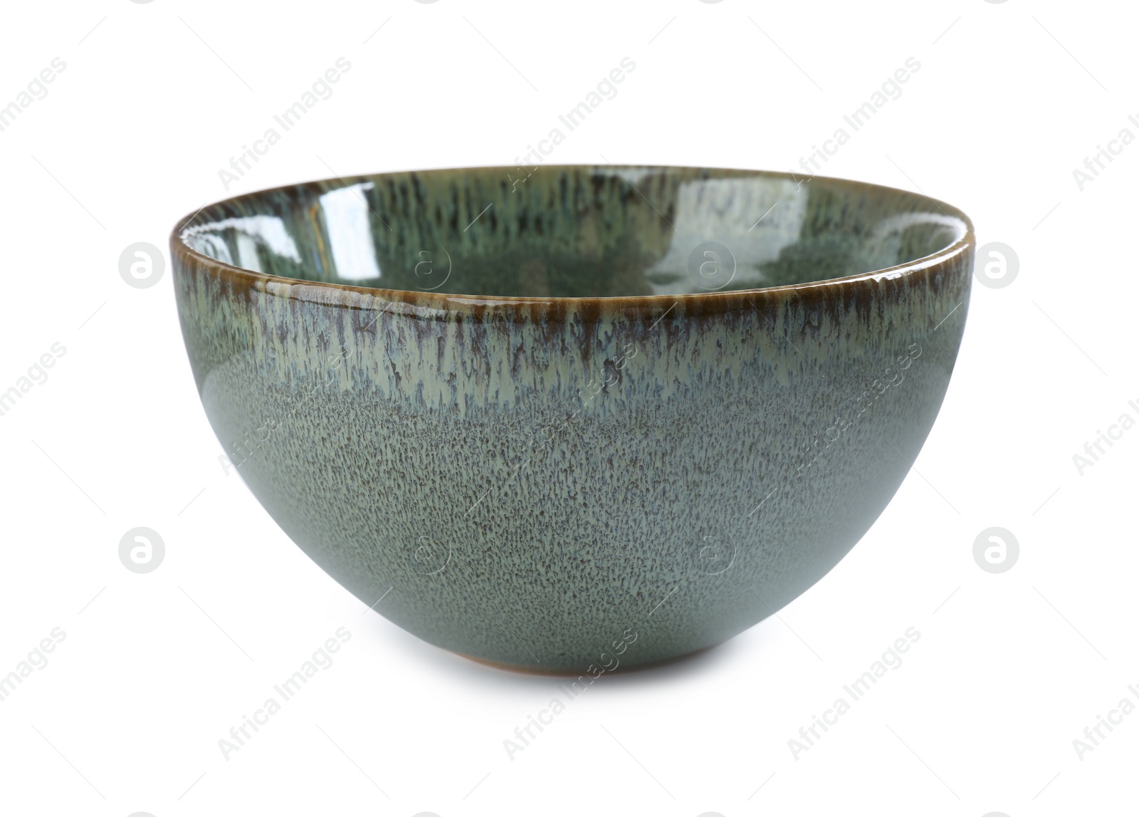 Photo of Stylish empty ceramic bowl isolated on white