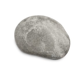 Photo of Grey spa stone isolated on white, top view