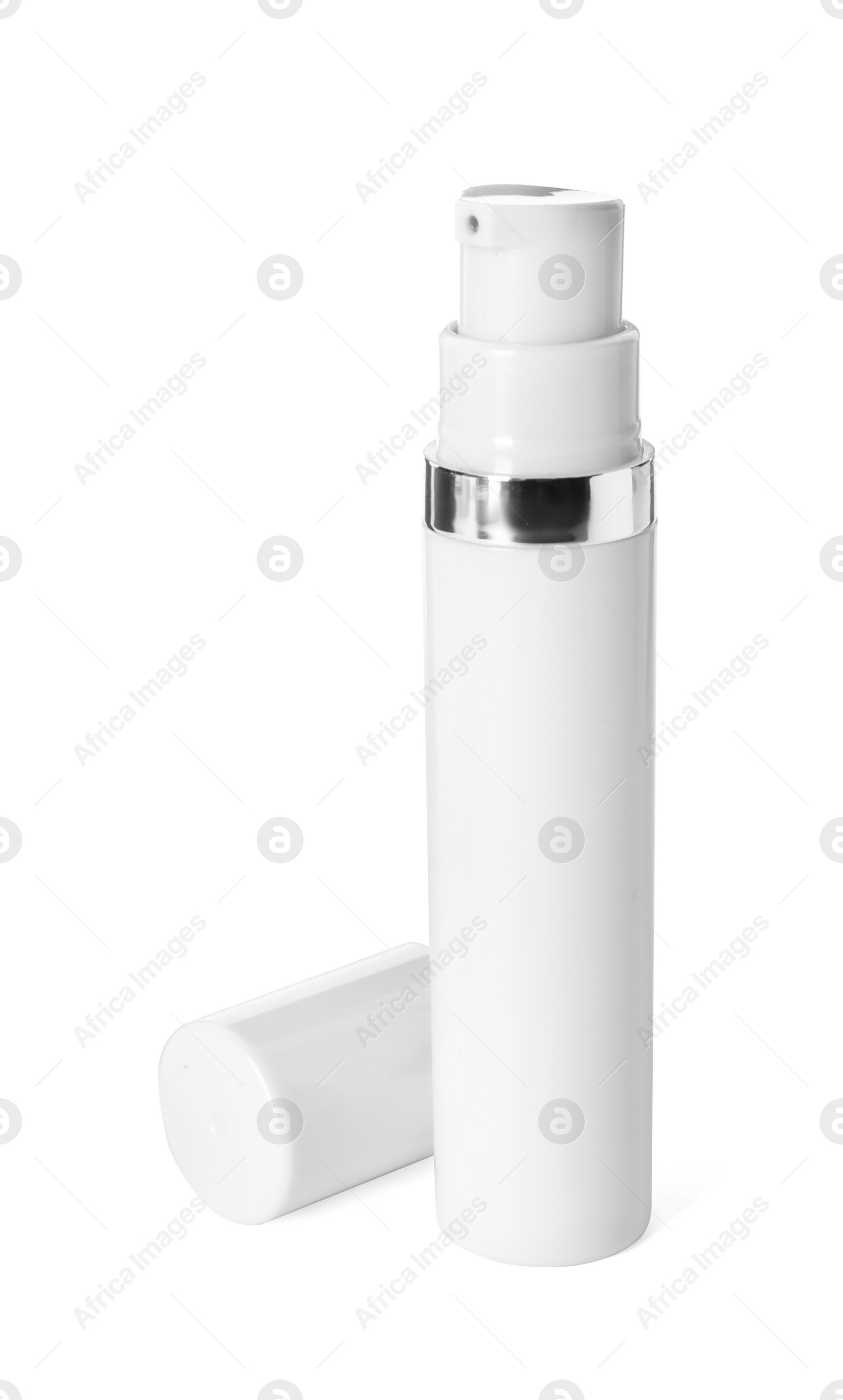 Photo of Bottle of luxury serum isolated on white